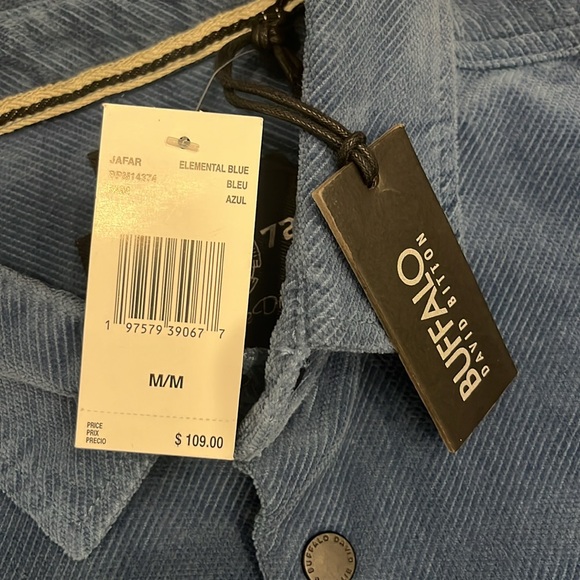 Buffalo Men’s David Bitton Blue Shirt Jacket size M NWT - Picture 4 of 9